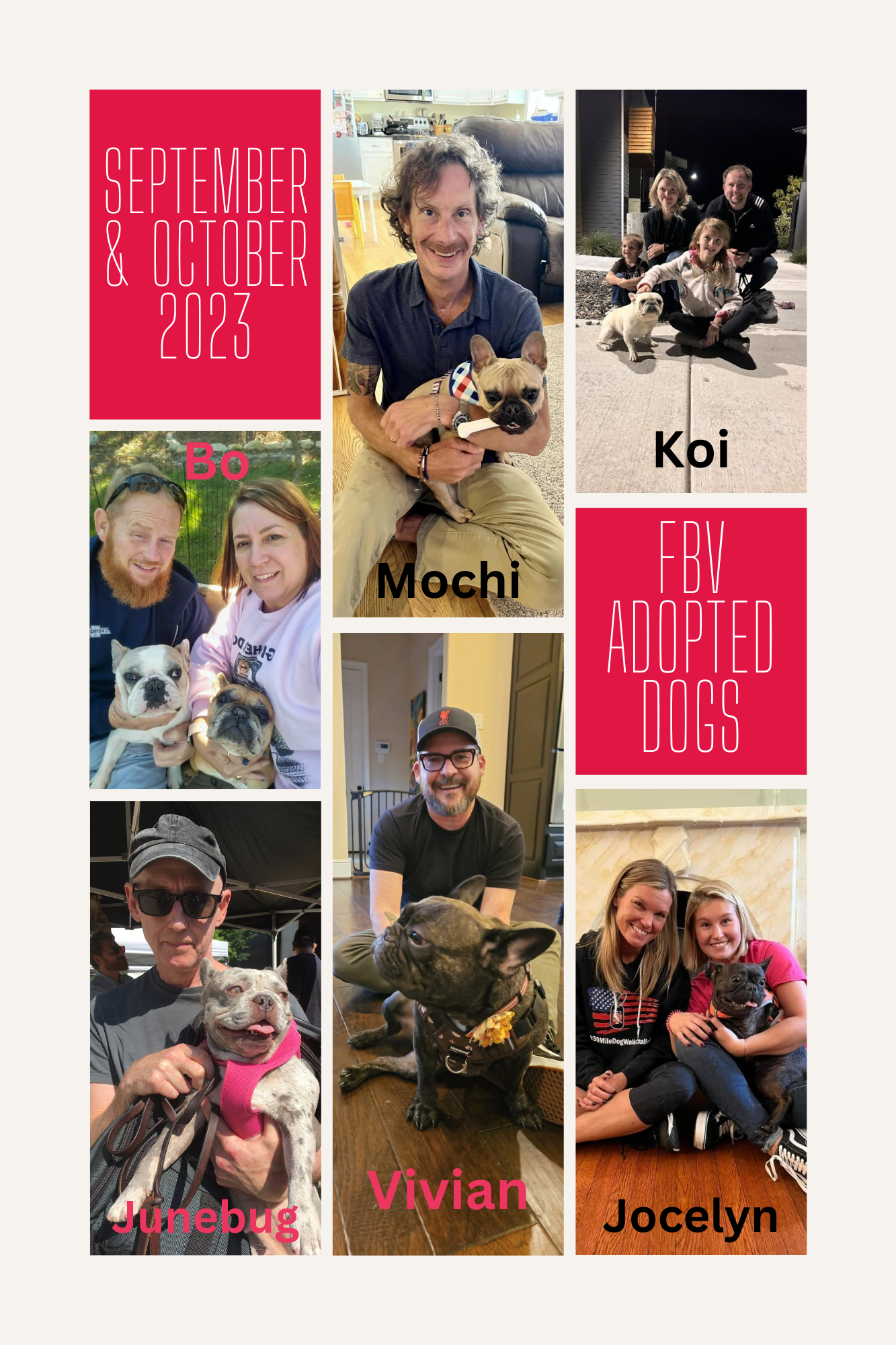 FBV September & October Adopted Dogs